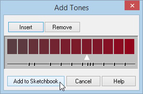Once you'd added or removed tones, click Add to Sketchbook.