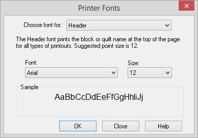 Printer fonts
