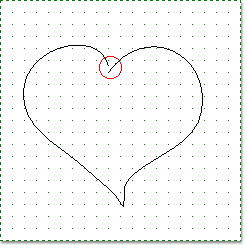 Incorrectly Drawn: This heart was drawn with the Freehand tool. Although it looked like it was closed, it isn't. Notice how the heart did not fill with the cream color indicating it was a closed patch.