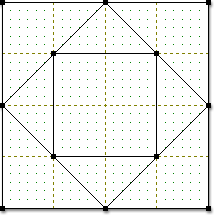 Step 3: Draw the block. Notice the segments snapping to the grid points that were set.